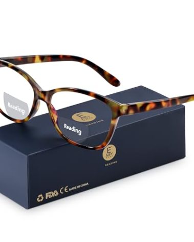 EASY READ Bifocal Reading Glasses for Women,Blue Light Blocking Computer Readers,Anti UV Women Eyeglasses with Spring Hinge(Magnification 2.50,Demi)