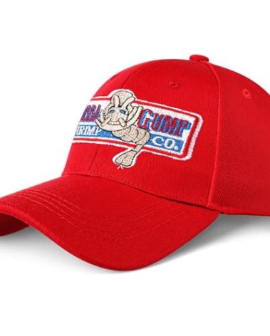 Bubba Gump Shrimp Hat, Adjustable Forrest Embroidered Gump Baseball Cap, Unisex Style Halloween Cosplay Costume Dad Hat for Men Women(Red)