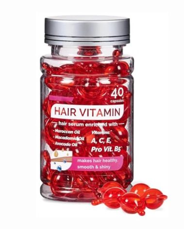 Bali Secret Hussell Hair Treatment Serum - 40 Hair Care Capsules - No Rinse - With Argan Macadamia & Avocado Oils - Vitamins A, E, & Pro B5 - Conditioner for Women & Men
