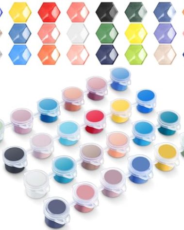 Dunzoom Underglaze Set 24 Color Concentrated Opaque Liquid Underglaze 3 ml Mini Pack 24 Colors Paint for DIY Pottery Glaze Painting Craft(Multiple 1)