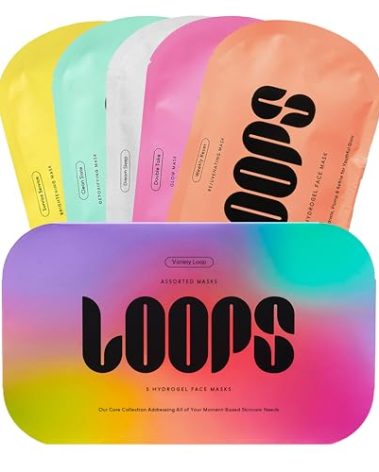 LOOPS VARIETY LOOP KIT - Hydrogel Korean Face Mask for Every Skin- Five Collagen Face Masks fo, Detoxifying, Repairing, Glowing, & Rejuvenating - Gifts for Women -5 Pc