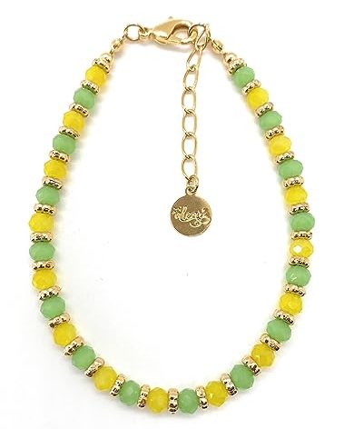 Green and Yellow Beaded Ide Babalawo Orula Bracelet for Adults Amulet Protection de Santeria Eleggua Ifa Oshun Religion Yoruba
