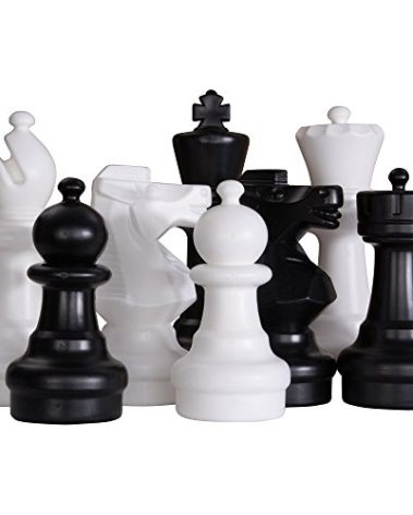 MegaChess Giant Plastic Chess Sets - Black and White - 5 Different Outdoor Giant Chess Sets from 1-Foot to 4 Feet Tall (12 inch King)
