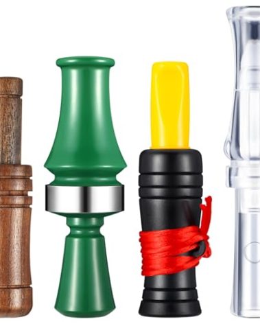 WinnerWhy 4 Pieces Duck Calls for Hunting Mallard Realistic Sounding Duck Call Decoys Whistle Game Outdoor Voice Loud Sound Call Hunting(Classic)