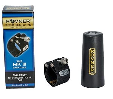 Rovner Ligature & Plastic Cap for Bb Clarinet - MKIII Ligature for Hard Rubber Mouthpiece (C-1R)