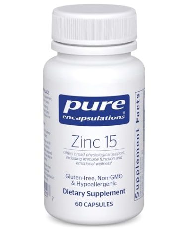 Pure Encapsulations Zinc 15 mg - Zinc Picolinate Supplement for Immune System Support, Growth & Development - for Wound Healing - 60 Capsules