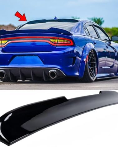 NEESPOC Rear Window Roof Spoiler Visor Wing ABS Fit for Dodge Charger SRT/GT/RT/SXT/Scat Pack/Daytona 2015-2023 Gloss Black V-Style Lip Exterior Accessories