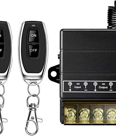 VONVOFF 12v Remote Control Switch,Low Voltage DC12V/24V/48V/72V 30A Relay Wireless Remote Switch Kit with 328ft Long Range for Pump,Lights,Fan,Motor,Security Systems,etc (Black)