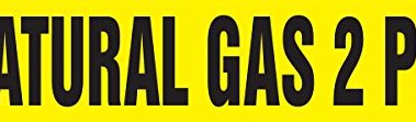 Accuform RPM315 Vinyl "Natural Gas 2 PSI" Medical Gas Pipe Marker, 3" W x 3" L, Black on Yellow (Pack of 20)