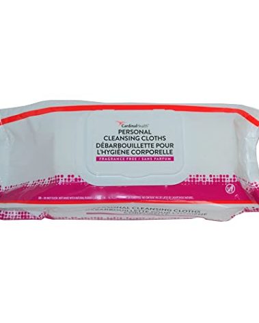 Cardinal Health 2AWU-96 Personal Cleansing Wipe, Non-Flushable, Fragrance Free, 9 X 13IN, 96 Count (1 case of 6 paks- Total of 576 eaches)
