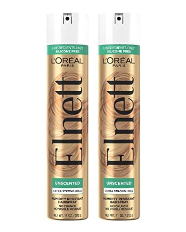L'Oreal Paris Hair Care Elnett Satin Extra Strong Hold Hairspray, Unscented, 11 Ounce (Pack of 2)