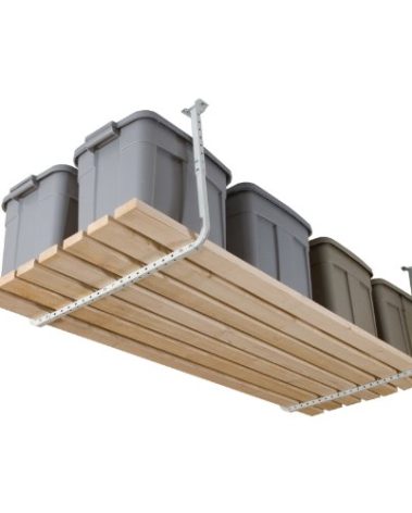 HyLoft 80842-10 33 in. x 34 in. Adjustable Garage Ceiling Mount Storage Rack Kit, Garage Overhead Storage Bracket, White