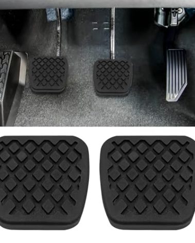 Lyxheth 2PCS Rubber Brake Clutch Pedal Pad Cover, Car Pedal Covers, Non-Slip Break Pedal Covers Replacement 46545-SA5-000 46545SA5000, Car Rubber Clutch Cover Pads Compatible with Accord Civic CRX CRV