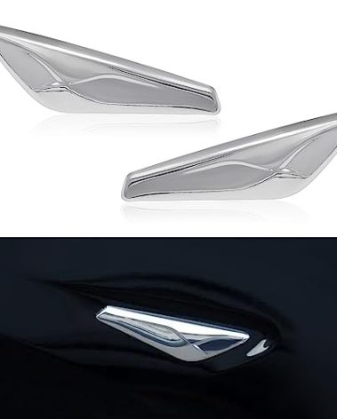 JDMON Replacement for Front Fender Chrome Finisher BMW X3 X4 F25 F26 2013 2014 2015 2016 2017 Right Left Side Fender Chrome Panel Marker Finisher Replace Number 51117338569 51117338570