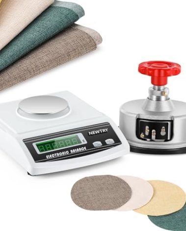 NEWTRY 600g/0.01g Electronic Fabric GSM Weight Scale Balance 110V with 0-2mm Disc Sampler Cloth Cutter for Textile Paper Non-Woven Fabrics (110V Scale + Sample Cutter)