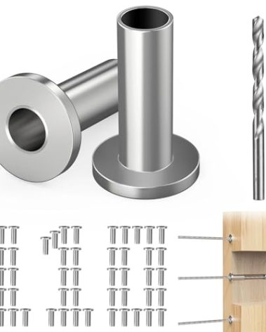 Steel DN Mate 110 Pack T316 Stainless Steel Protector Sleeves for 1/8" 5/32" or 3/16" Cable Railing, Cable Protector Sleeves for Cable Railing System, Deck Railing Hardware with a Drill Bit DK11