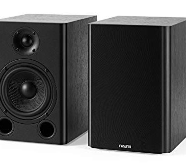 NEUMI BS5 Passive Bookshelf Speakers, 5-Inch Woofer, 1-Inch Tweeter, Dark Wood, 1 Pair