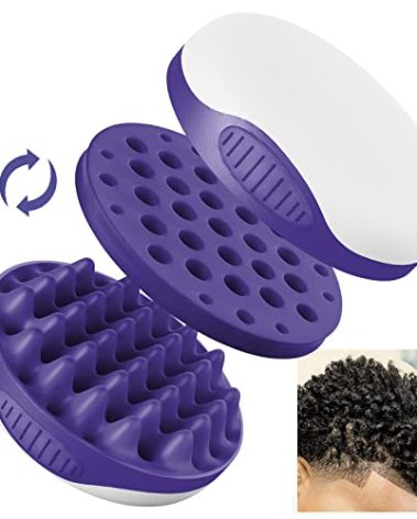 WTTORDE Silicone Brush for Curly, Afro, and Wavy Hair - Two-Sided Wave Tool for Long and Short Styles, Large and Small Curl Combs for Men, Women, Boys, and Girls - Purple, 1 Pcs