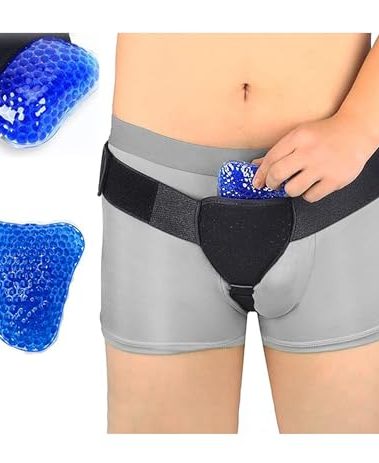 Hernia Belt For Men And Women - Uses Cold And Hot Compresses To Relieve Groin Pain And Prevent Left/Right Inguinal Hernias From Protruding, 1PCS Removable Compression Pads, Fits Scrotum And Femur Pre- Or Post-Surgery, Comfortable And Adjustable (Black 1 Compression Pads, 30-38 in)