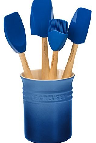 Le Creuset Silicone Craft Series Utensil Set with Stoneware Crock, 5 pc., Marseille