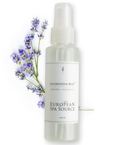 European Spa Source Lavender + Eucalyptus ShowerSpa Mist Spray for Aromatherapy, at Home Spa Experience, Sinus Congestion Relief, and Tension Relief, 4 fl oz.