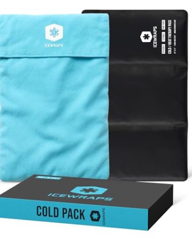 ICEWRAPS 12"x21" Extra Large Reusable Ice Pack with Soft Fabric Cover - Multipurpose Flexible Cold Therapy Clay Ice Packs for Knee and Back Swelling, and Chronic Pain Relief, Adjustable Cold Pack