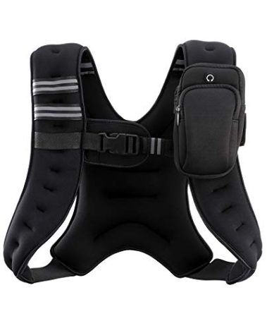 ZELUS Weighted Vest, 6lb/8lb/12lb/16lb/20lb/25lb/30lb Weight Vest with Reflective Stripe for Workout, Strength Training, Running, Fitness, Muscle Building, Weight Loss, Weightlifting, Black(12 lb)
