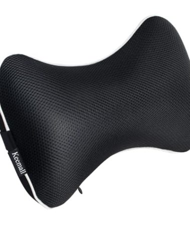 Keemall Inflatable Car Neck Pillow, Soft Headrest Inflatable Car Pillow for Driving Seat with Adjustable Strap, Comfortable Ergonomic Design Neck Support and Breathable Washable Cover