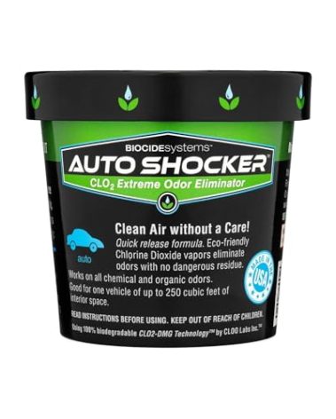 Biocide Systems Auto Shocker Strong Car Odor Eliminator, Eco-Friendly Chlorine Dioxide Odor Bomb for Vehicle Interior Up to 250 Cubic Feet