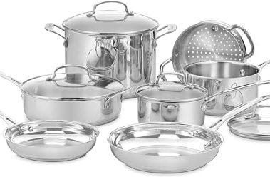 Cuisinart 77-11G Stainless Steel 11-Piece Set Chef's-Classic-Stainless-Cookware-Collection