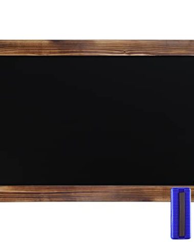 HBCY Creations 20" X 30" Torched Brown Solid Wood Frame Wall Chalkboard, Magnetic Surface, Home Décor, Restaurant & Café Menus, Blackboard, Includes Chalk, Eraser & Hanging Hardware