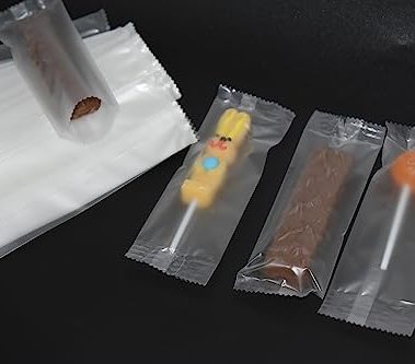 Chocolate Bar Wrappers, 2"x6" 200pcs Heat Seal Bags Granola Bar Packaging for Candy, Cereal Energy, Protein and Lollipop, Sealable Cellophane Bag, Translucent