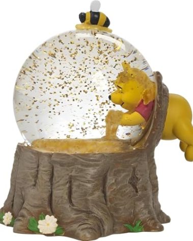 The Pooh Bear Musical Snow Globe, for The Love of Hunny - Resin/Glass - Collectible Birthday Gift, Holiday Present