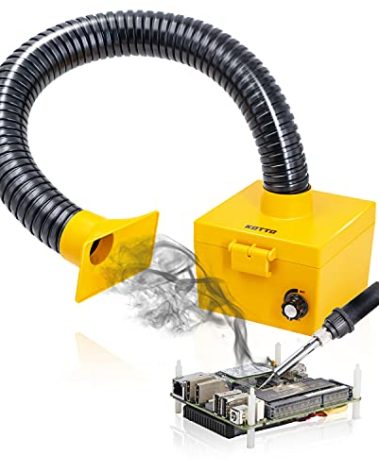 KOTTO Strong Suction Smoke Absorber for Soldering, Welding, 3D Printing - Extractor with Carbon or HEPA Filter [Updated, Hose Pre-Attached]