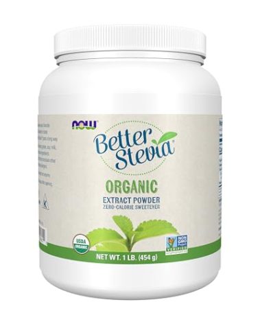NOW Foods BetterStevia Organic Zero-Calorie Extract Powder, Keto Friendly, Suitable for Diabetics, No Erythritol, 1 Pound