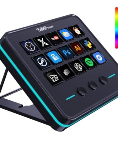 VSDINSIDE Macro Keypad, Stream Controller Deck Gaming Streaming Shortcut Keyboard, 18 Programmable Keys Customizable Visual AI Pad USB Soundboard for OBS, YouTube, Desk Office Setup, Laptop, PC, Mac