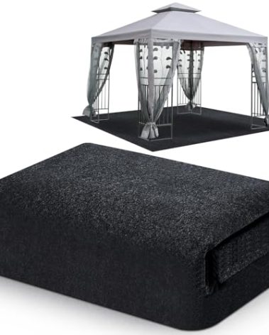 Drydiet 11x11ft Outdoor Gazebo Mat Waterproof Tent Rugs Foldable Portable Floor Blanket for Gazebo Picnic Hiking Lawn Outdoor Supplies Garden