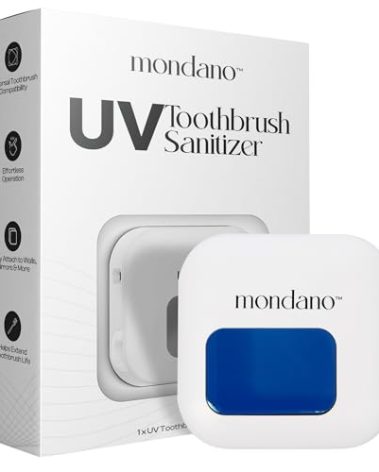 Mondano UV-C Toothbrush Sanitizer and Holder, Toothbrush Case - Manual/Electric Toothbrush Cover for Any Toothbrush Head - Rechargeable Toothbrush Travel Case, Tooth Brush Cover Cap for Home