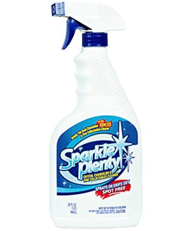 Sparkle Plenty Crystal Chandelier Cleaner Spray | Drip Dry | Home Cleaning Supplies | Crystal Cleaner | Fine Collectables Cleaner | Glass Cleaner | Figurine Cleaner | 32 fl oz