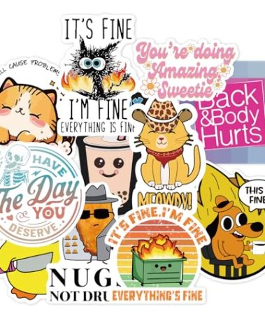 XMJY 13PCS Funny Meme Magnets for Fridge - Funny Fridge Magnet Adults Refrigerator Fun Cute Meme This is Fine Dog Duck Dumpster Fire Anime Magnetics for The Office Home Kitchen Car Decoration
