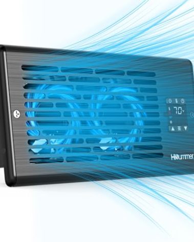 Hisummer Window Register Booster Fan Fit 4" x 10" Air Vent Duct Openings, Quiet AC Vent Fan Booster with 10 Speeds Remote Control & Thermostat Household Ventilation Fans for Room Cooling (Upgrade)