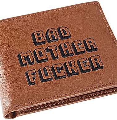 Miramax Officially Licensed Bad Mother Wallet Bi-fold Embroidered Brown Leather