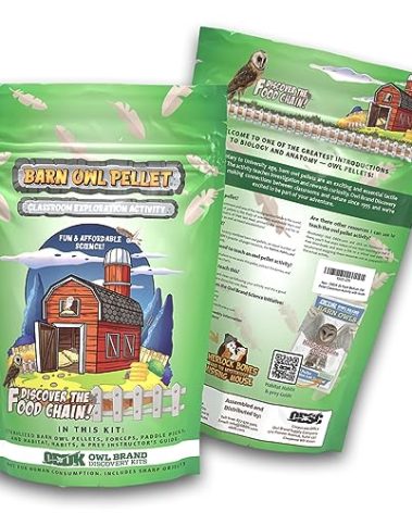 OBDK Barn Owl Pellets for Dissection - 20 Pack Medium Sized (1.5"-2.0") with Tools, Guide and Charts from Owl Brand Discovery Kits