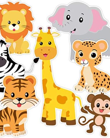 Zoo Animals Cutouts Safari Jungle Cardboard for Baby Shower Birthday Party Bulletin Board 21 Count