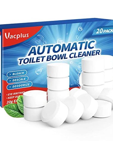 Vacplus Toilet Bowl Cleaner Tablets 20 PACK, Automatic Cleaners with Bleach, Slow-Releasing Toilet Tank Cleaners for Deodorizing & Descaling, Household Toilet Cleaners against Tough Stains
