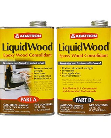 Abatron LiquidWood Kit - 2 Quarts - 2-Part Structural Wood Epoxy Resin - Wood Hardener and Consolidant - Perfect Primer for WoodEpox Epoxy Wood Filler