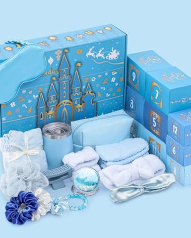 Hillsuren Beauty Advent Calendar 2025 for Women, 12-day Luxury Self Care Spa Gift Box for Adults Teen, Christmas Gift for Her, Mom, Wife, Daughter, Girlfriend, Teen Girls(12pcs,Blue)