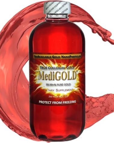 MediGOLD® True Colloidal Gold AuNP Nutritional Supplement - 250 mL in Clear Plastic Bottle