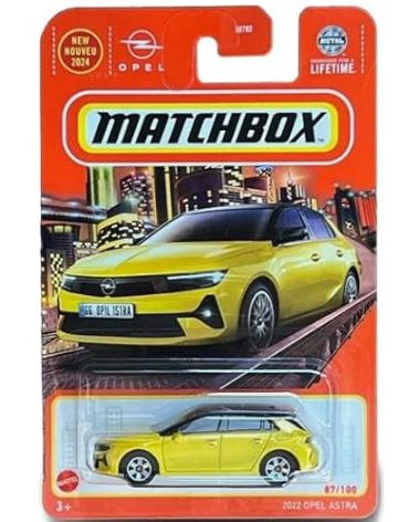 Matchbox 2022 Opel Astra Diecast Car, 1:64 Scale, Yellow