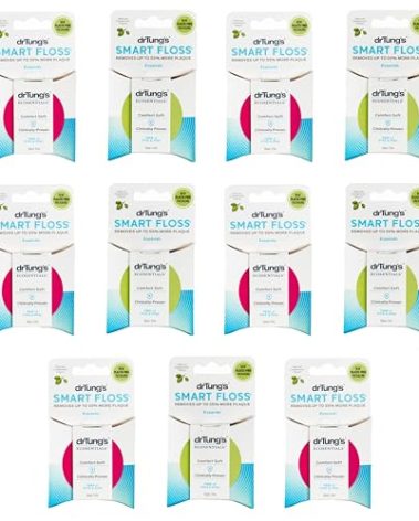 DrTung's Smart Floss - Natural Floss, PTFE & PFAS Free Floss, Gentle on Gums, Expands & Stretches, BPA Free - Natural Dental Floss Cardamom Flavor (Pack of 11)